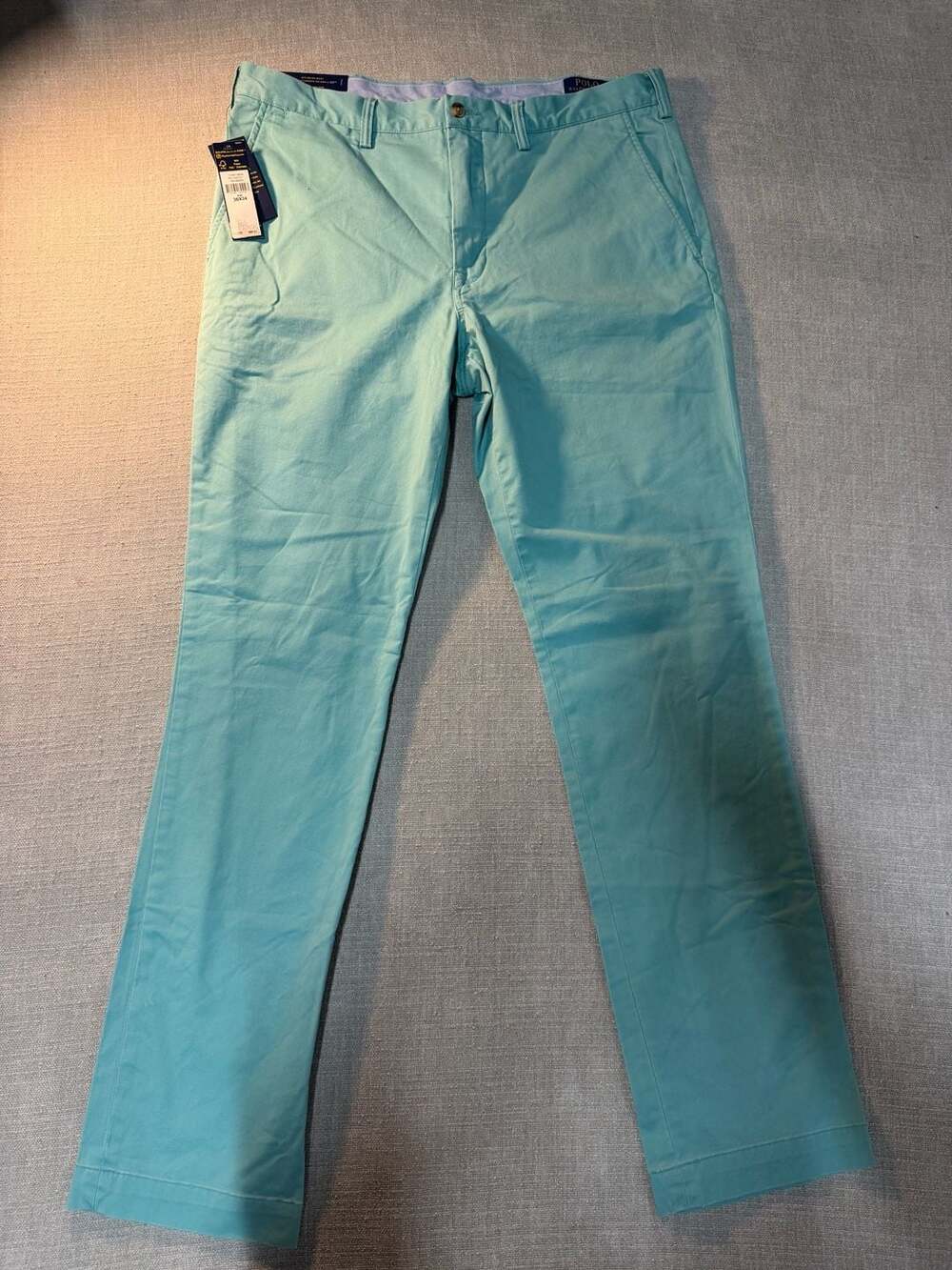 Polo Ralph Lauren Stretch Straight Chino Pants Size 36X34 Tiki Green